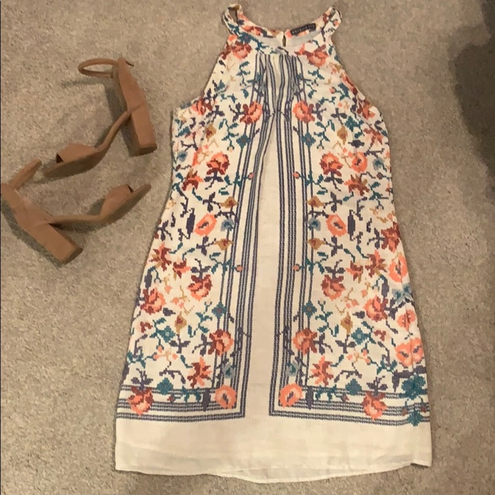 Floral print sleeveless dress